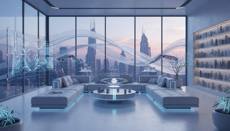 Modern Indoor Interior Space Background Photo for Creative Designの写真素材