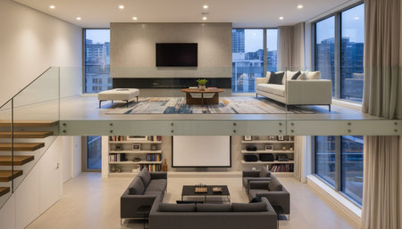Modern Indoor Interior Space Background Photo for Creative Design