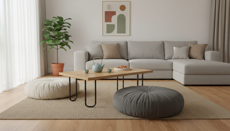 Modern Indoor Interior Space Background Photo for Creative Design