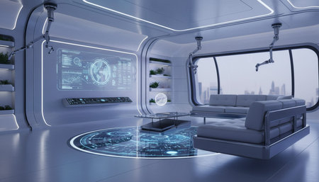 Modern Indoor Interior Space Background Photo for Creative Designの写真素材