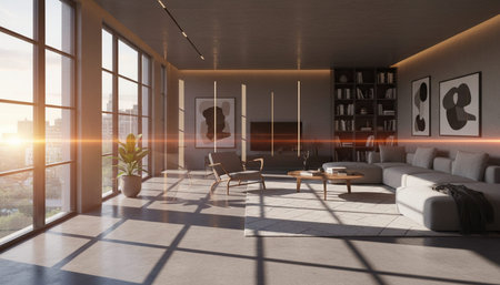 Modern Indoor Interior Space Background Photo for Creative Design