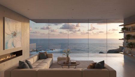 Modern Indoor Interior Space Background Photo for Creative Designの写真素材