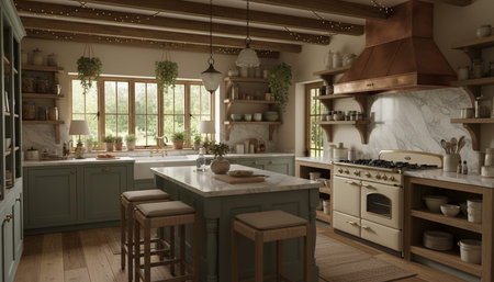 Modern Kitchen Interior Space Backgroundの写真素材