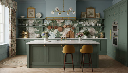 Modern Kitchen Interior Space Backgroundの写真素材