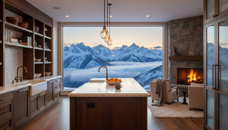 Modern Kitchen Interior Space Background