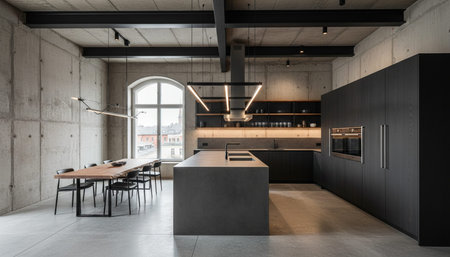 Modern Kitchen Interior Space Backgroundの写真素材