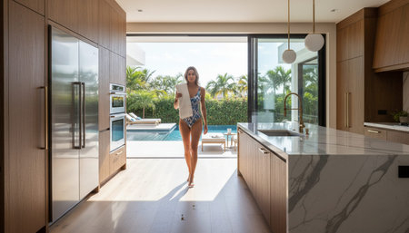 Modern Kitchen Interior Space Backgroundの写真素材