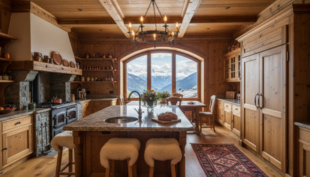 Modern Kitchen Interior Space Backgroundの写真素材