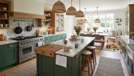 Modern Kitchen Interior Space Backgroundの写真素材