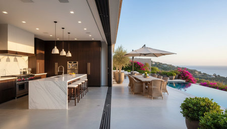 Modern Kitchen Interior Space Backgroundの写真素材