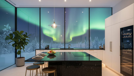 Modern Kitchen Interior Space Background