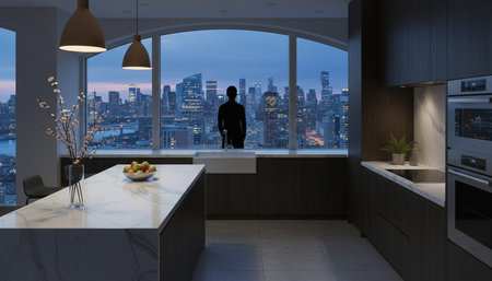 Modern Kitchen Interior Space Backgroundの写真素材