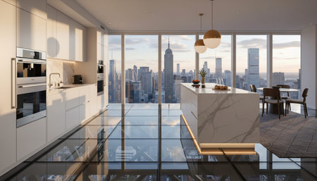 Modern Kitchen Interior Space Backgroundの写真素材