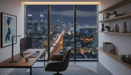 Creative Workspace Interior Room Backgroundの写真素材