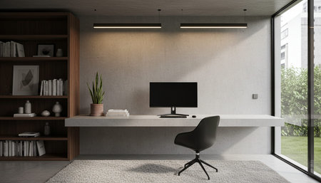 Creative Workspace Interior Room Backgroundの写真素材