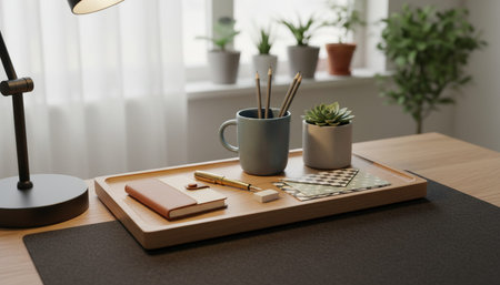 Creative Workspace Interior Room Backgroundの写真素材