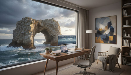 Creative Workspace Interior Room Background