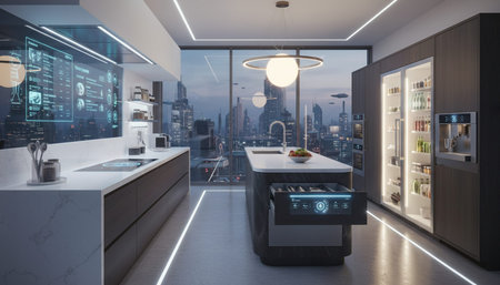 Modern Kitchen Interior Space Background