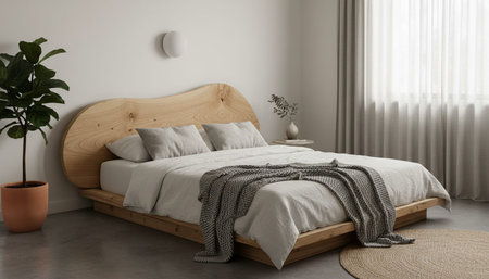 Beautiful Bedroom Room Scene Background for Creative Design
