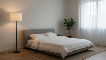 Beautiful Bedroom Room Scene Background for Creative Design