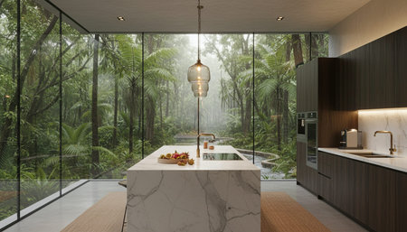Contemporary Kitchen Interior Space Background