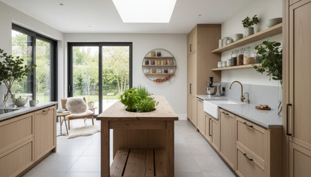 Contemporary Kitchen Interior Space Background