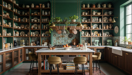 Contemporary Kitchen Interior Space Backgroundの写真素材