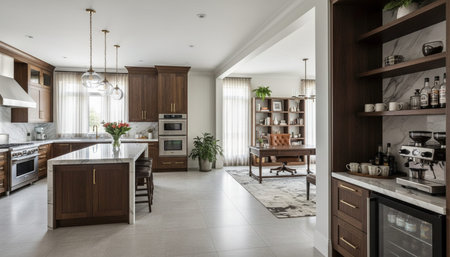 Contemporary Kitchen Interior Space Background