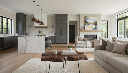 Contemporary Kitchen Interior Space Background