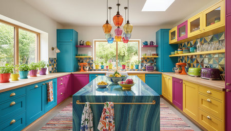 Contemporary Kitchen Interior Space Backgroundの写真素材