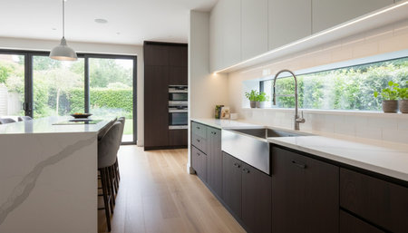 Contemporary Kitchen Interior Space Background