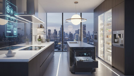 Contemporary Kitchen Interior Space Background