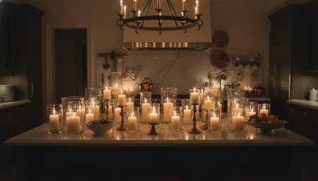 Contemporary Kitchen Interior Space Backgroundの写真素材