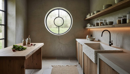 Contemporary Kitchen Interior Space Background