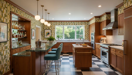 Contemporary Kitchen Interior Space Background