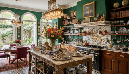 Contemporary Kitchen Interior Space Backgroundの写真素材