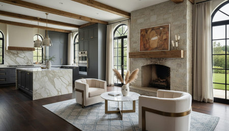 Contemporary Kitchen Interior Space Background