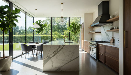 Contemporary Kitchen Interior Space Background