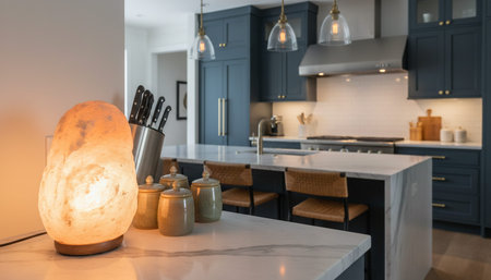 Contemporary Kitchen Interior Space Backgroundの写真素材