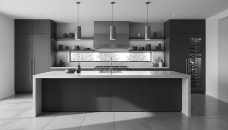 Contemporary Kitchen Interior Space Background
