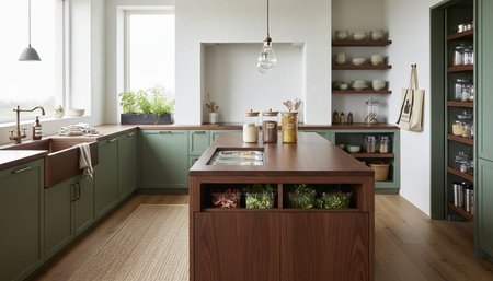 Contemporary Kitchen Interior Space Background