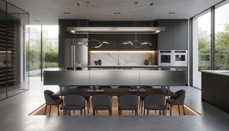 Contemporary Kitchen Interior Space Background