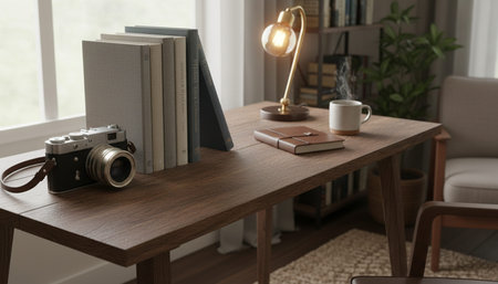 Creative Workspace Interior Room Backgroundの写真素材