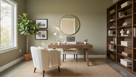 Modern Creative Workspace Interior Scene Background