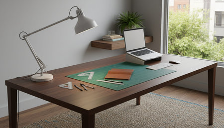 Modern Creative Workspace Interior Scene Background
