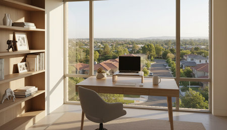 Modern Creative Workspace Interior Scene Background