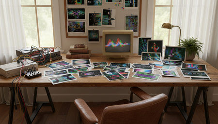 Modern Creative Workspace Interior Scene Background