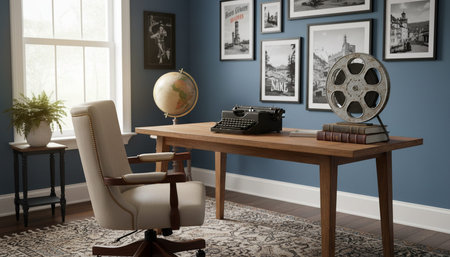 Modern Creative Workspace Interior Scene Background