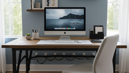 Modern Creative Workspace Interior Scene Background