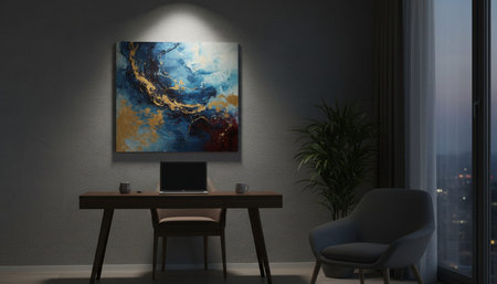 Modern Creative Workspace Interior Scene Background